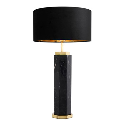 Eichholtz Newman Table Lamp - Black Marble Incl Shade