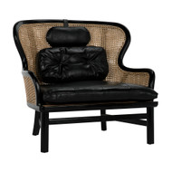 Noir Marabu Chair - Charcoal Black With Leather