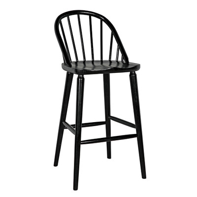 Noir Gloster Bar Chair - Charcoal Black