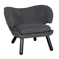 Noir Valerie Chair With Grey Fabric