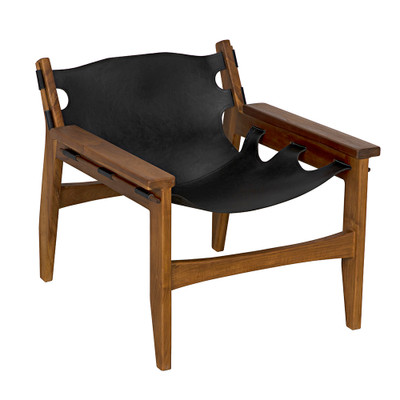 Noir Nomo Chair - Teak With Leather
