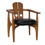 Noir Kato Chair - Teak With Leather