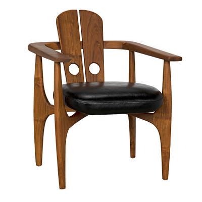 Noir Kato Chair - Teak With Leather