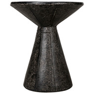 Noir Pedestal Side Table - Black Fiber Cement