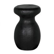 Noir Samson Stool/Side Table - Black Burnt Resin