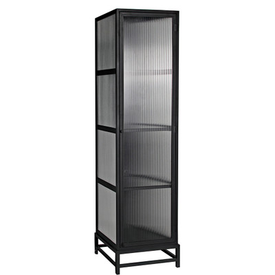 Noir Chandler Tall Cabinet - Black Steel