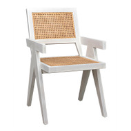 Noir Jude Chair With Caning - White Wash