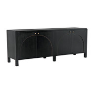 Noir Weston Sideboard - Hand Rubbed Black With Light Brown Trim