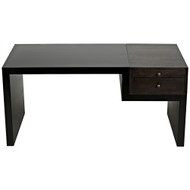 Noir Alvaro Desk - Black Steel With Ebony Walnut