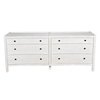 Noir Hampton 6 Drawer Dresser - White Wash