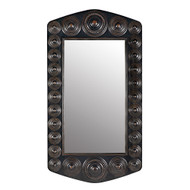 Noir Nanna Mirror - Hand Rubbed Black With Light Brown Trim