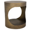 Noir Eclipse Round Side Table - Metal With Aged Brass Finish