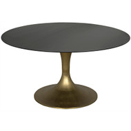 Noir Herno Table - Steel With Brass Finished Base