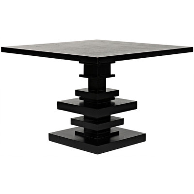 Noir Corum Square Table - Hand Rubbed Black