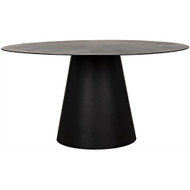 Noir Vesuvius Dining Table - Black Steel