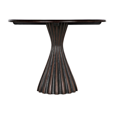 Noir Osiris Dining Table - Pale Rubbed With Light Brown Trim