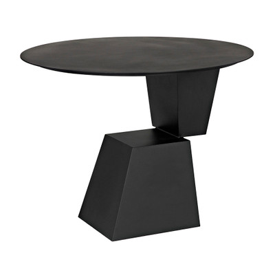 Noir Round Pieta Table - Black Steel