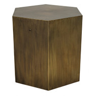 Noir Aria Side Table B - Steel With Aged Brass Finish