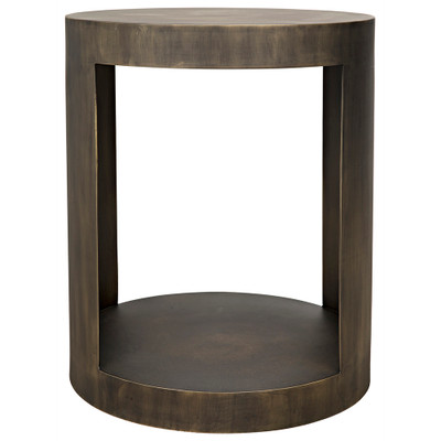 Noir Chrysler Side Table - Steel With Aged Brass Finish