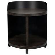 Noir Mondo Bongo Side Table - Ebony Walnut With Steel