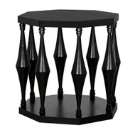 Noir Marceo Side Table - Hand Rubbed Black