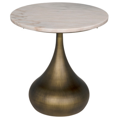 Noir Mateo Side Table - Aged Brass