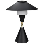 Noir Lucia Table Lamp - Black Steel With Mb Detail