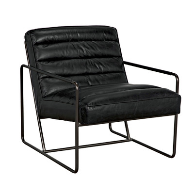 Noir Demeter Chair - Metal And Leather