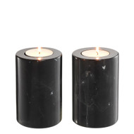 Eichholtz Tobor S Set Of 2 Tealight Holder - Black Marble