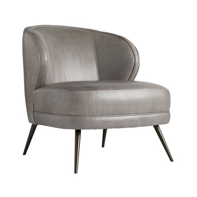 Arteriors Kitts Chair Mineral Grey Leather