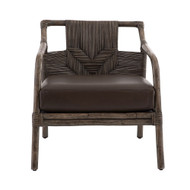 Arteriors Newton Lounge Chair - Coal Leather