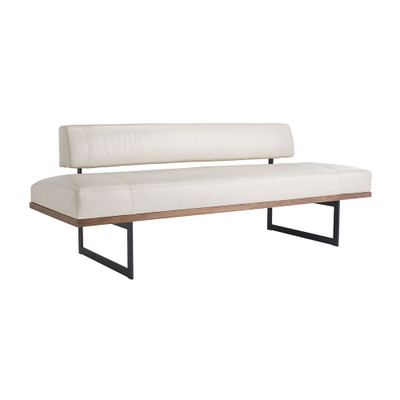 Arteriors Tuck Bench Ivory Leather