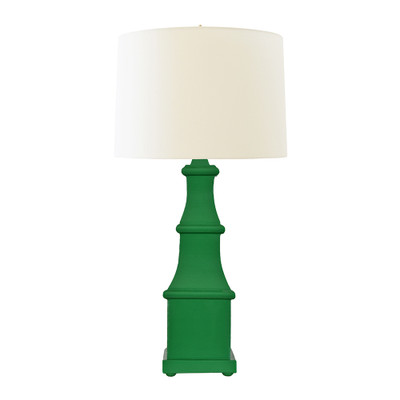 Worlds Away Handpainted Tiered Tole Table Lamp - Green