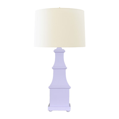 Worlds Away Handpainted Tiered Tole Table Lamp - Lavender