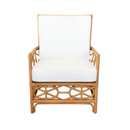 Worlds Away Rattan Club Chair - Ivory Linen Cushion