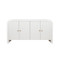 Worlds Away Waterfall Edge Buffet - Fluted Door Front - White Glossy Lacquer