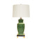 Worlds Away Hand Painted Urn Shape Tole Table Lamp - Malachite