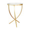 Worlds Away Round Cross Leg Side Table - Mirror Top - Gold Leaf