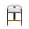 Worlds Away Modern Wooden Accent Counter Stool - White Linen Upholstery