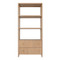 Worlds Away Two Drawer Etagere - Fluted Detail - Natural Oak