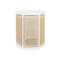 Worlds Away Cane Side Table - Matte White Lacquer Wood Frame