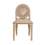 Worlds Away Round Back Rattan Wrapped Dining Chair