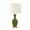 Worlds Away Handpainted Tole Table Lamp - Olive - Gold Detail