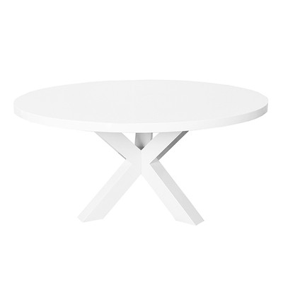 Worlds Away Tripod Base Round Dining Table - White Lacquer