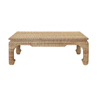 Worlds Away Ming Style Coffee Table - Woven Rattan