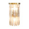 Worlds Away Two Light Hanging Textured Glass Sconce - Brushed Brass