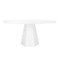 Worlds Away Tapering Hexagonal Base - Round Top Dining Table - Matte White Lacquer
