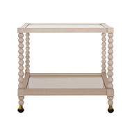 Worlds Away Bobbin Style Bar Cart - Light Cerused Oak