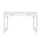 Worlds Away Two Drawer Desk - Fluted Detail - Matte White Lacquer
