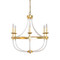 Worlds Away Six Light Chandelier - Acrylic Frame And Gold Leaf Details